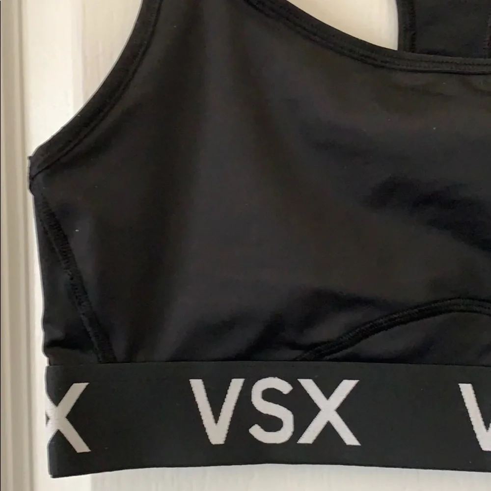 NWT VICTORIA’S SECRET VSX Black Racerback Body-Wick Sports Bra - Picture 3 of 13